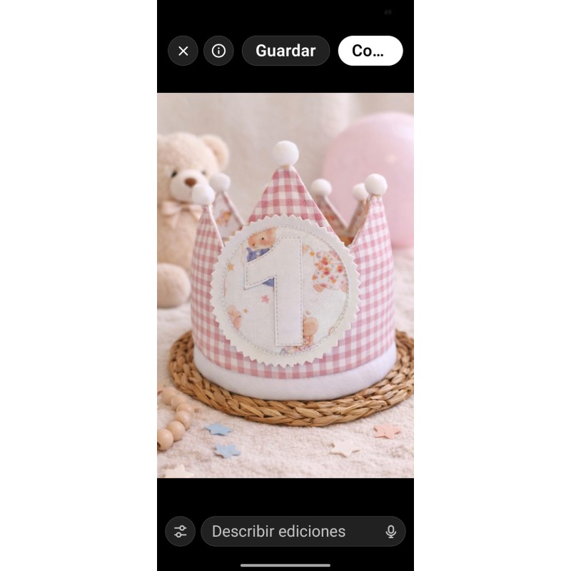 Corona de cumpleaños personalizada para bebé