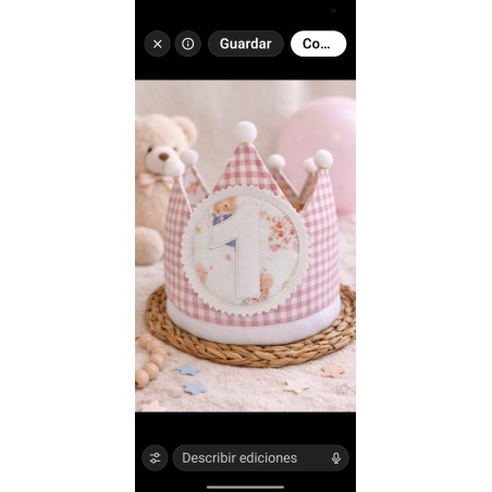 Corona de cumpleaños personalizada para bebé