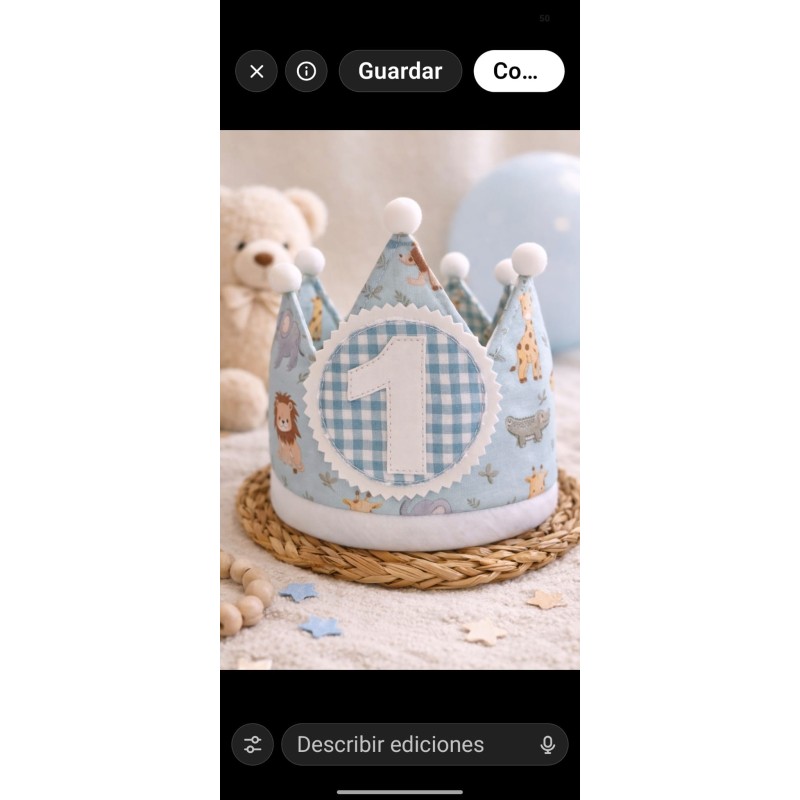 Corona de cumpleaños personalizada para bebé