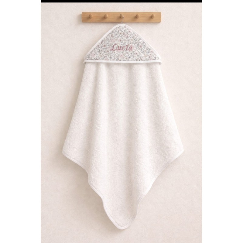Toalla de baño con capucha en tela floral Chloe Personalizada