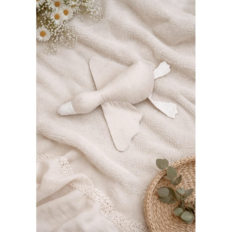 Ganso de apego Vichy beige claro pastel