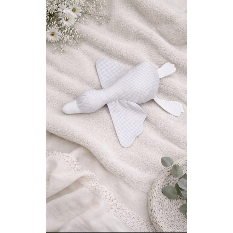 Ganso de apego vichy gris claro pastel