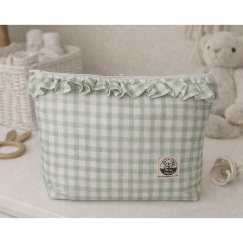 Neceser  Vichy verde Salvia empolvado