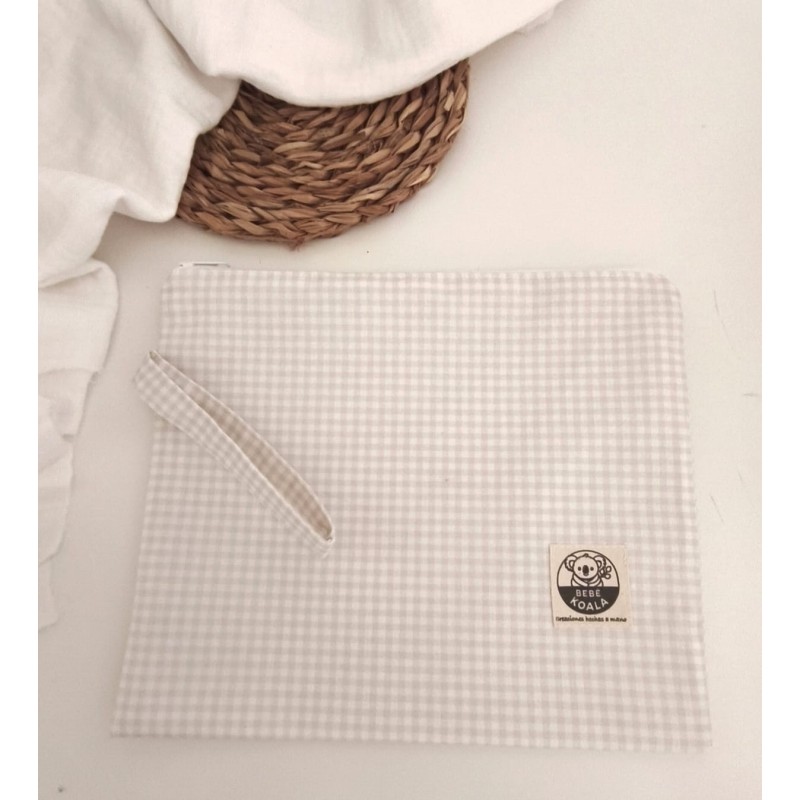 Bolsa ligera Vichy beige claro pastel