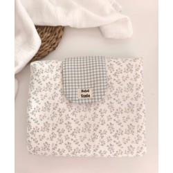 Cambiador de paseo floral Vega combinado con Vichy verde  Salvia