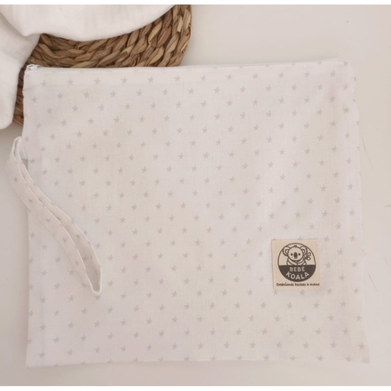 Bolsa ligera estrellas gris claro pastel