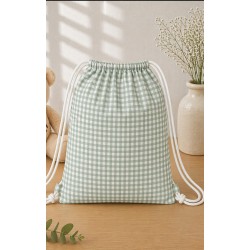 Mochila saco Verde Salvia Pastel