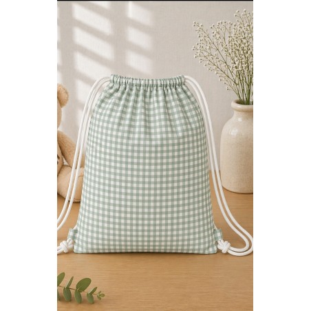 Mochila saco Verde Salvia Pastel