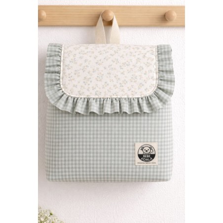 Mochila Infantil Vichy Verde Salvia Pastel
