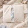 Portapañales Bunny Love combinada con vichy beige claro pastel